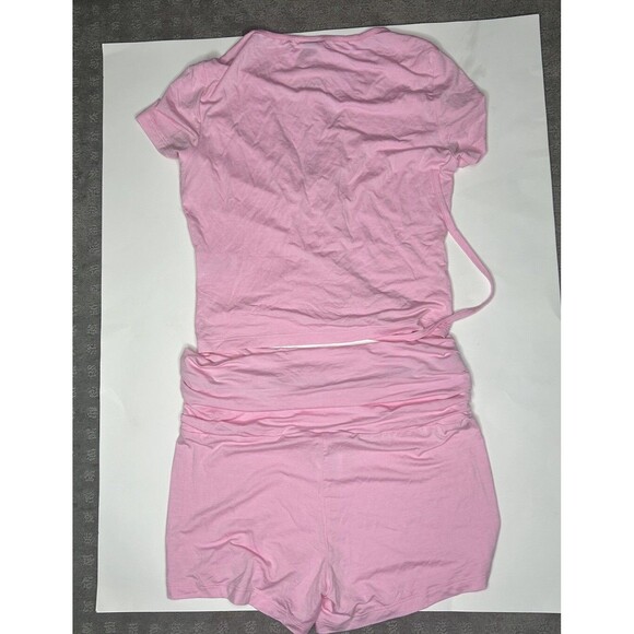 Oraulisa 2 Piece Light Pink Raunched Shorts And Tie Top Set SIZE Medium NWT - Picture 2 of 8